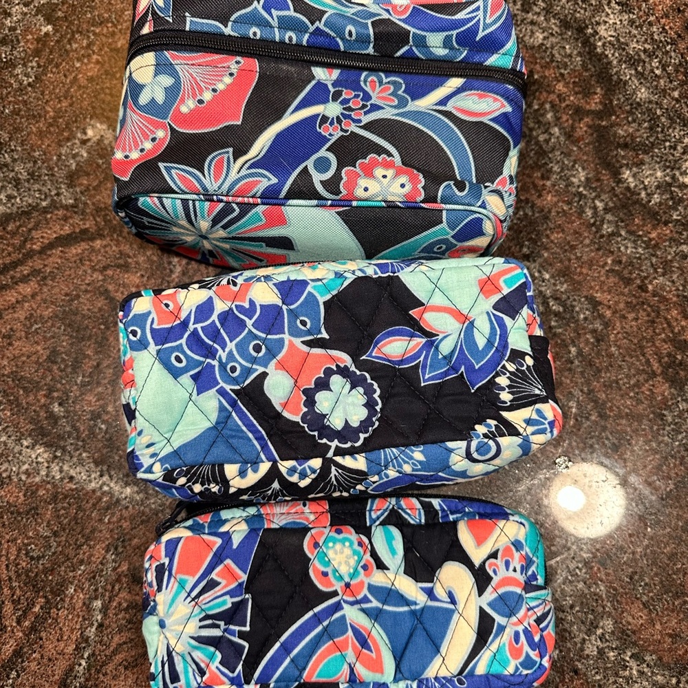 Set of 3 small Vera Bradley cosmetic bags